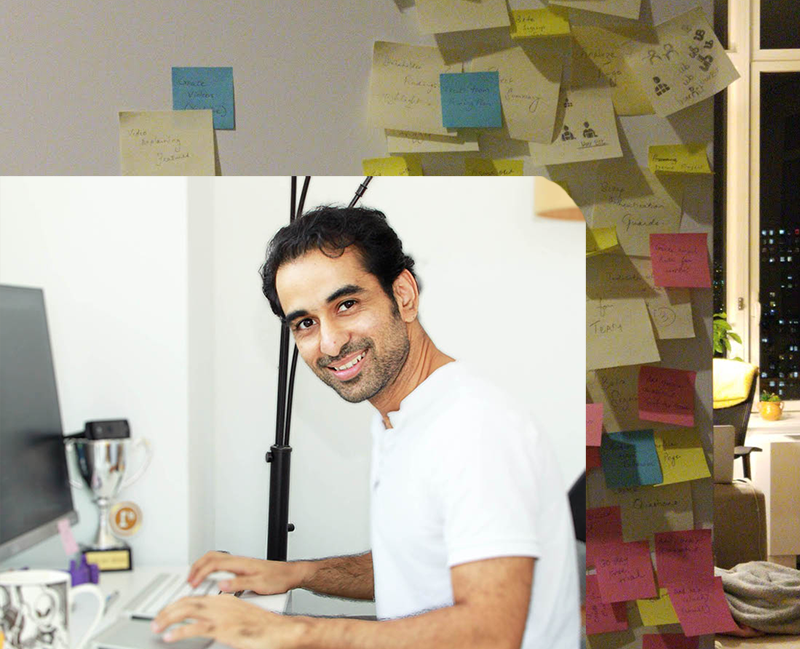 Akshay at his desk in November